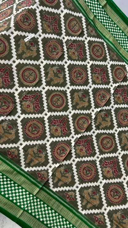 New colour+ body and border all pasapali Sambalpuri saree