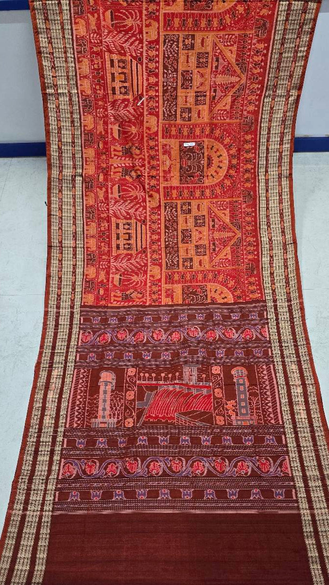 Cotton silk mix combination sambalpuri bapta pata saree
