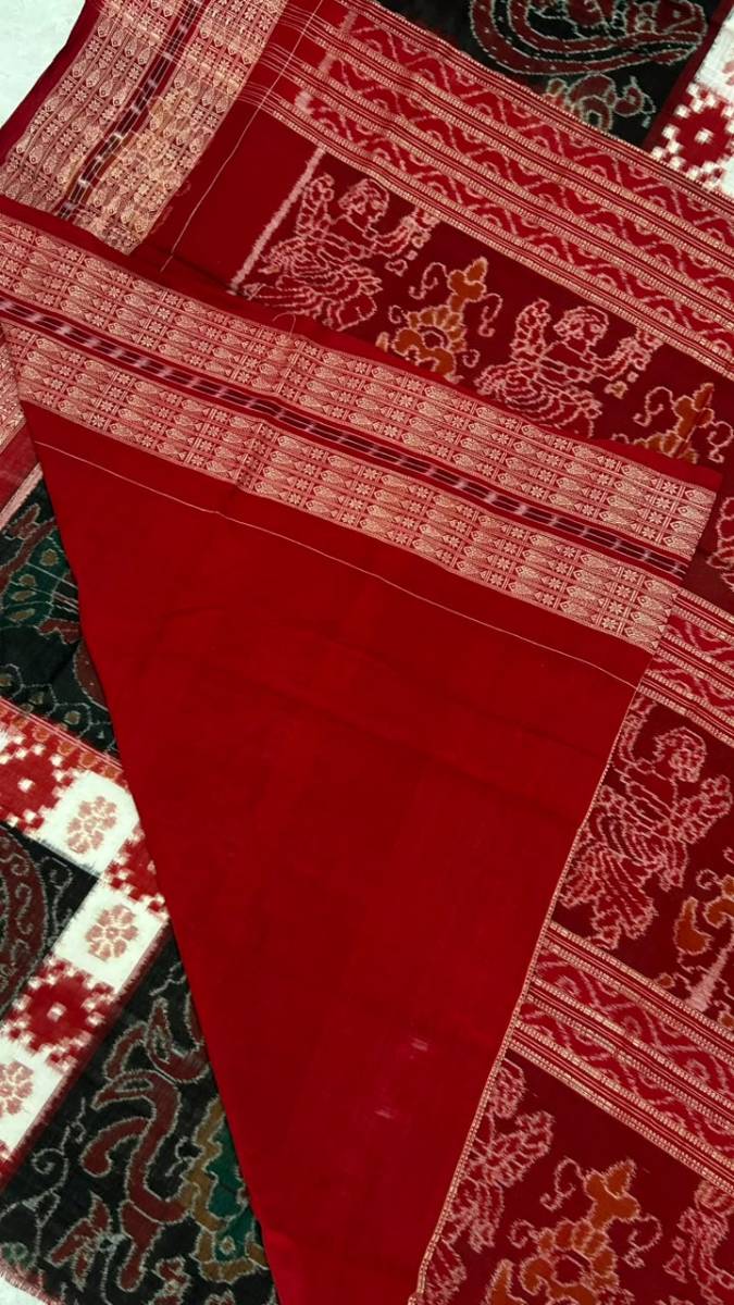 Box desing black and red combinations Sambalpuri pasapali desing