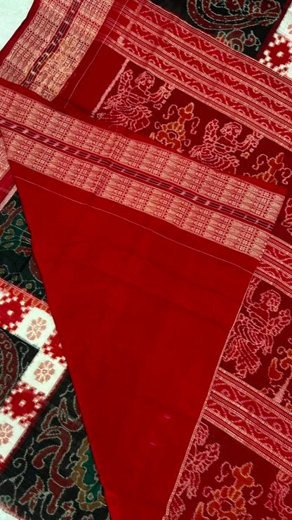 Box desing black and red combinations Sambalpuri pasapali desing