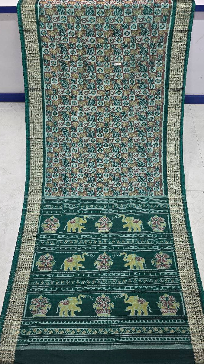 Cotton and silk combination sambalpuri bapta pata saree