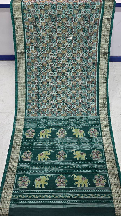 Cotton and silk combination sambalpuri bapta pata saree