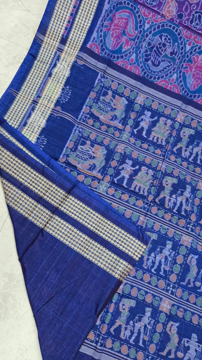 Cotton silk mix combination sambalpuri bapta pata saree