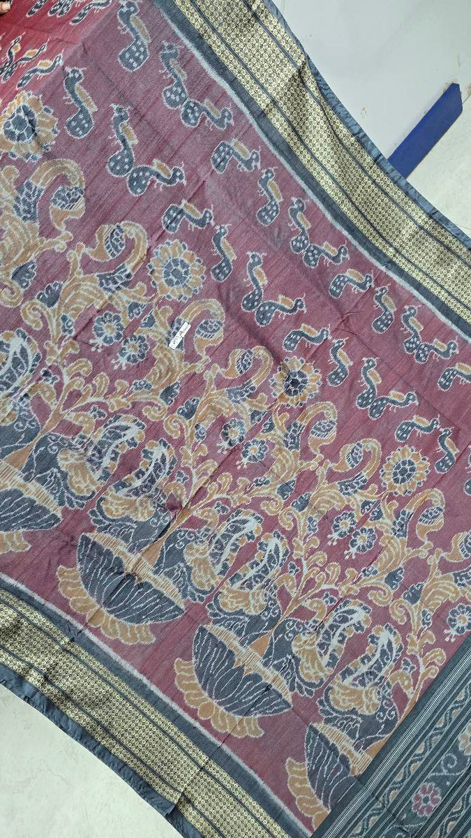 Cotton and silk combination sambalpuri bapta pata saree