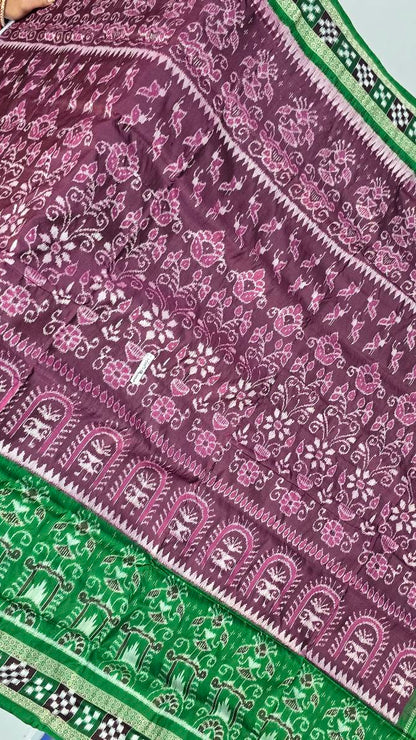 Sambalpuri original pata pasapali border saree