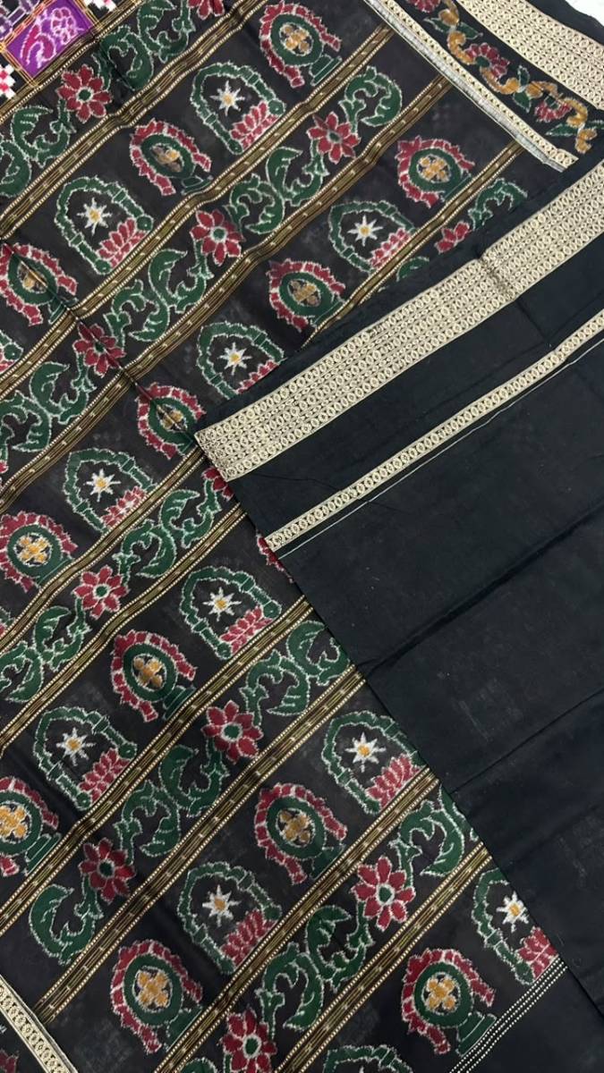 Sambalpuri cotton pasapali desing rani and black combinations