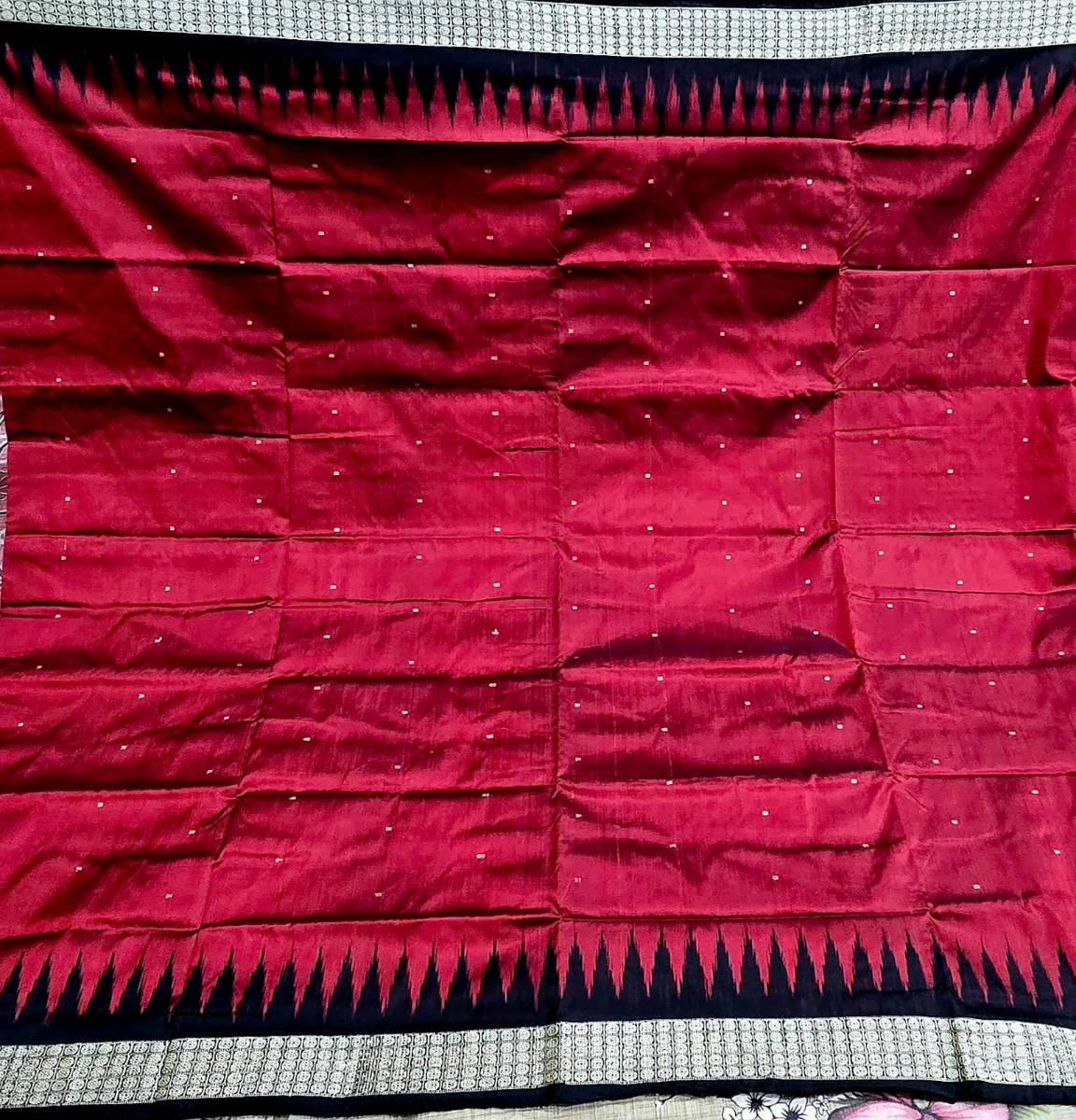 Mulberry silk maroon and black
