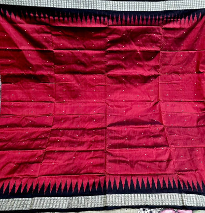 Mulberry silk maroon and black