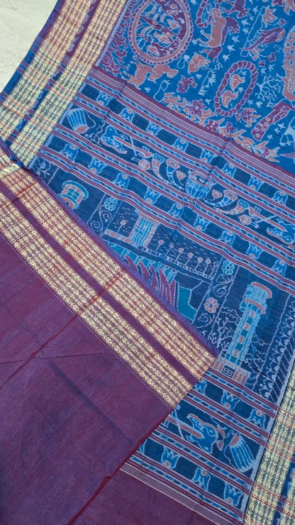 Cotton and silk combination sambalpuri bapta pata saree