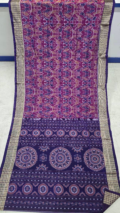 Sambalpuri bapta pata saree cotton and silk mix combination
