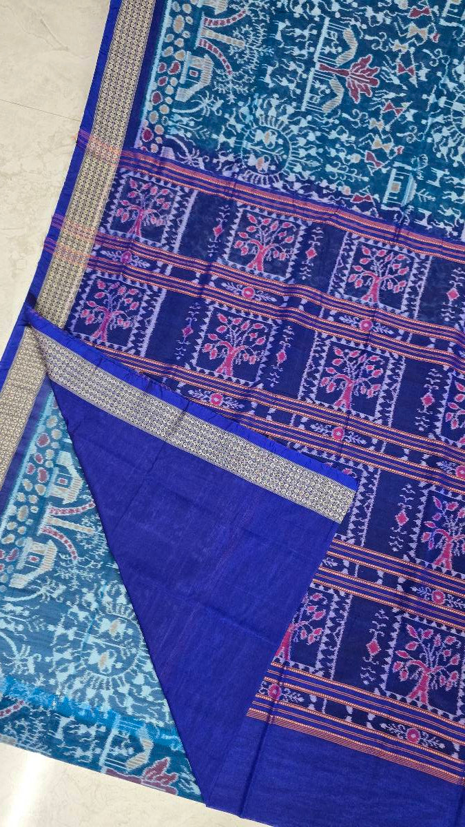 Cotton silk mix combination sambalpuri bapta pata saree