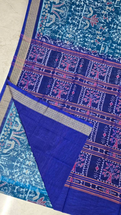 Cotton silk mix combination sambalpuri bapta pata saree