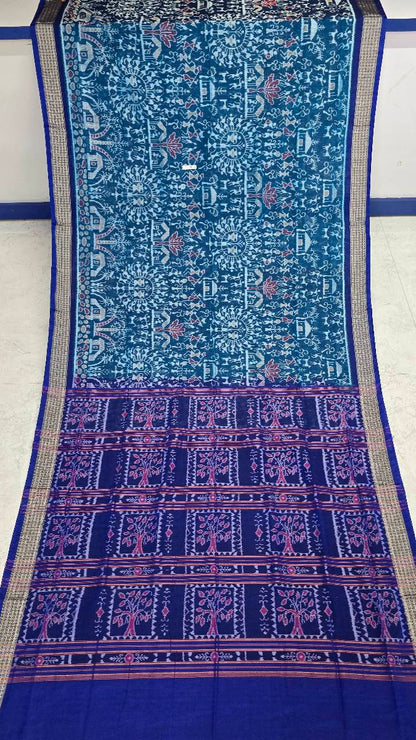 Cotton silk mix combination sambalpuri bapta pata saree