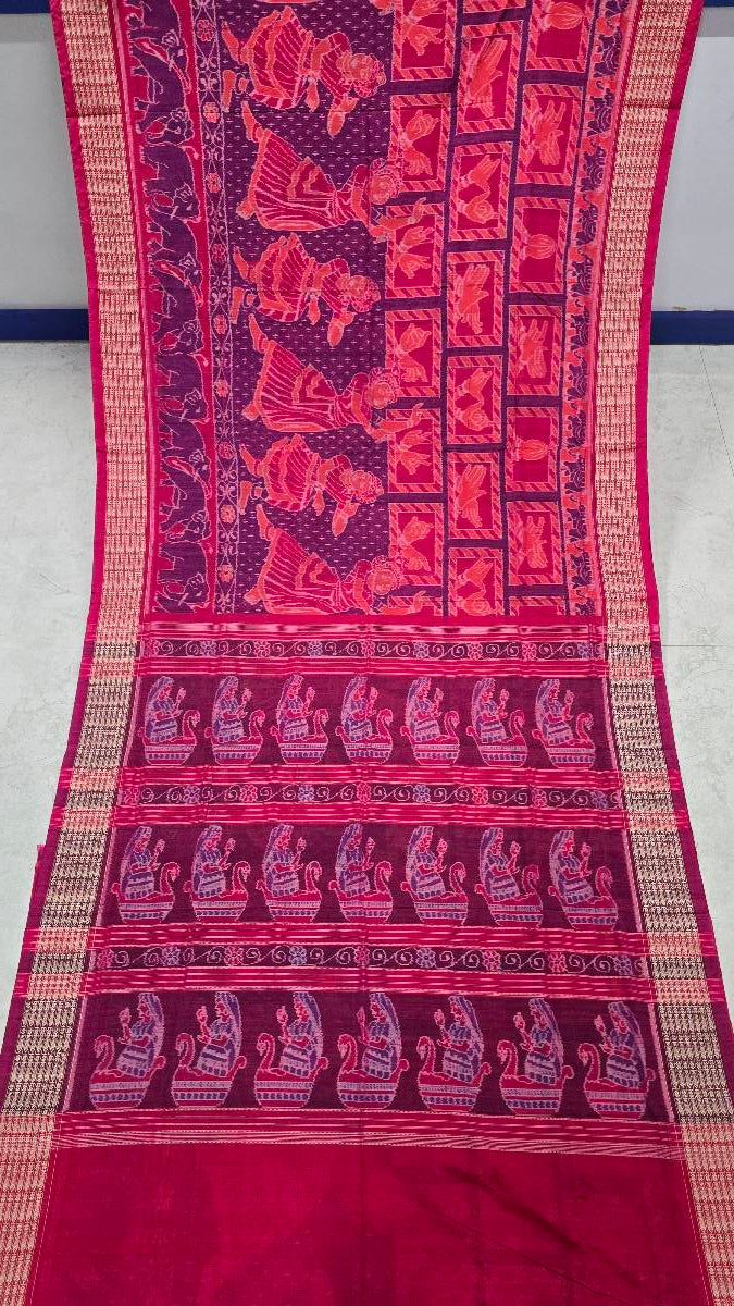 Cotton and silk combination sambalpuri bapta bapta pata saree