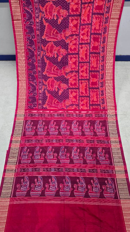 Cotton and silk combination sambalpuri bapta bapta pata saree