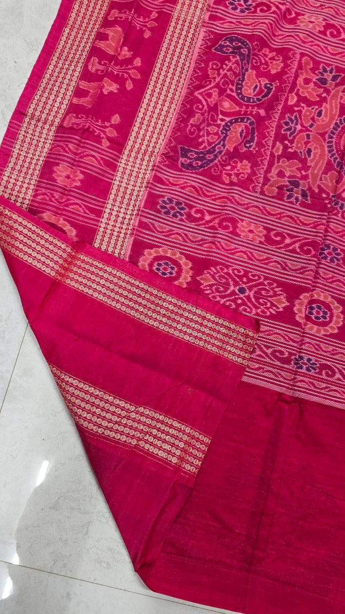 Cotton silk mix combination sambalpuri bapta pata saree