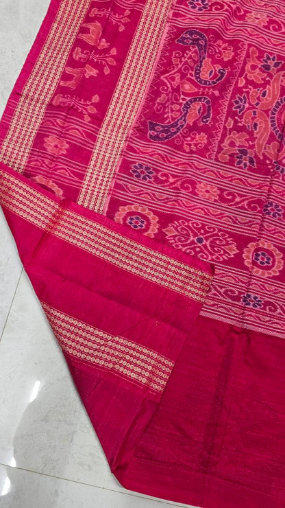 Cotton silk mix combination sambalpuri bapta pata saree