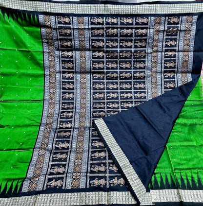 Mulberry silk green and black color mini buti