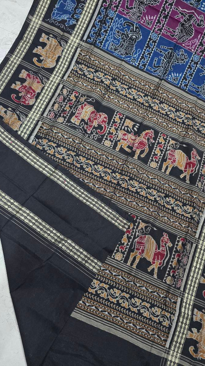 Cotton and silk combination sambalpuri bapta pata saree