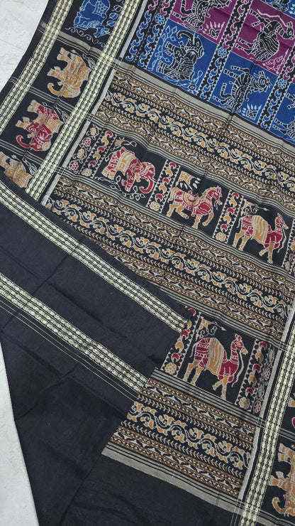 Cotton and silk combination sambalpuri bapta pata saree