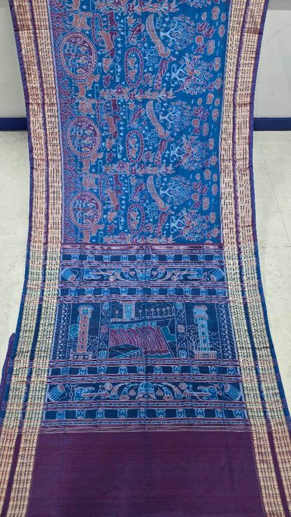 Cotton and silk combination sambalpuri bapta pata saree