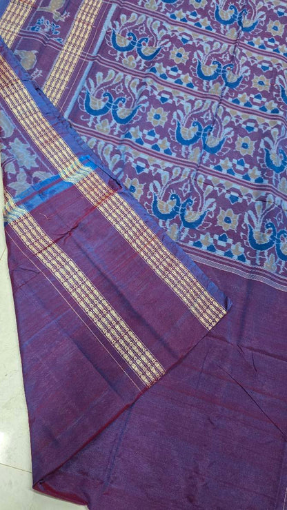 Cotton silk mix combination sambalpuri bapta pata saree