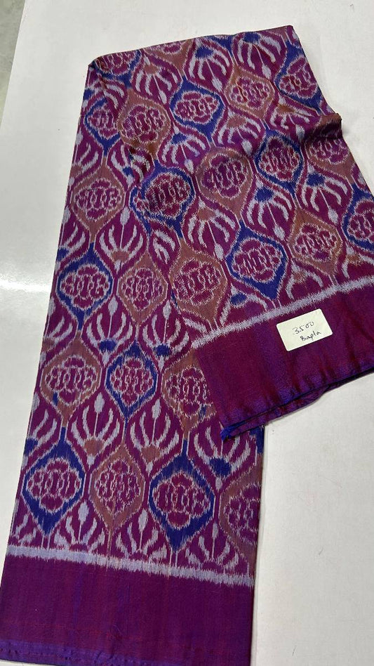 Blue shine colour Sambalpuri bapta pata dress desing only top