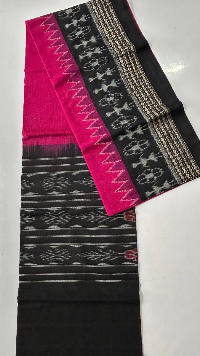 Pink rani and black combinations duppata