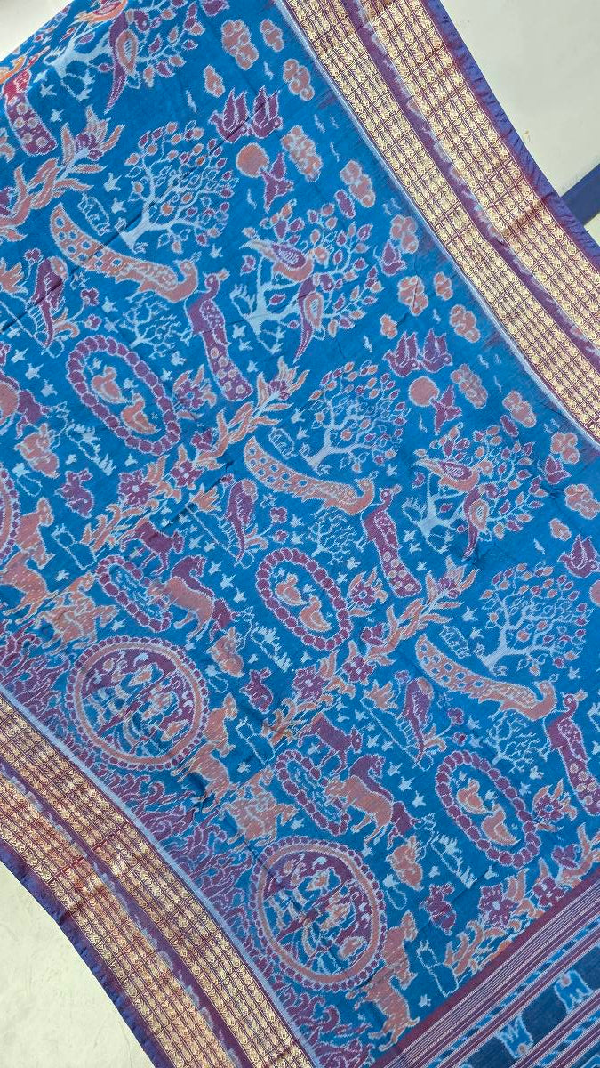 Cotton and silk combination sambalpuri bapta pata saree