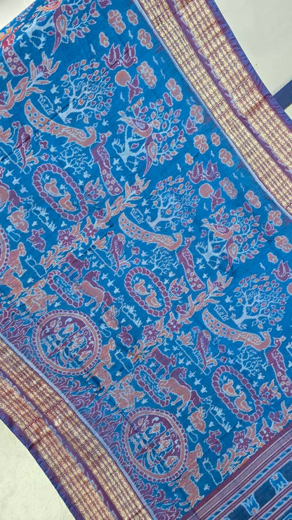 Cotton and silk combination sambalpuri bapta pata saree