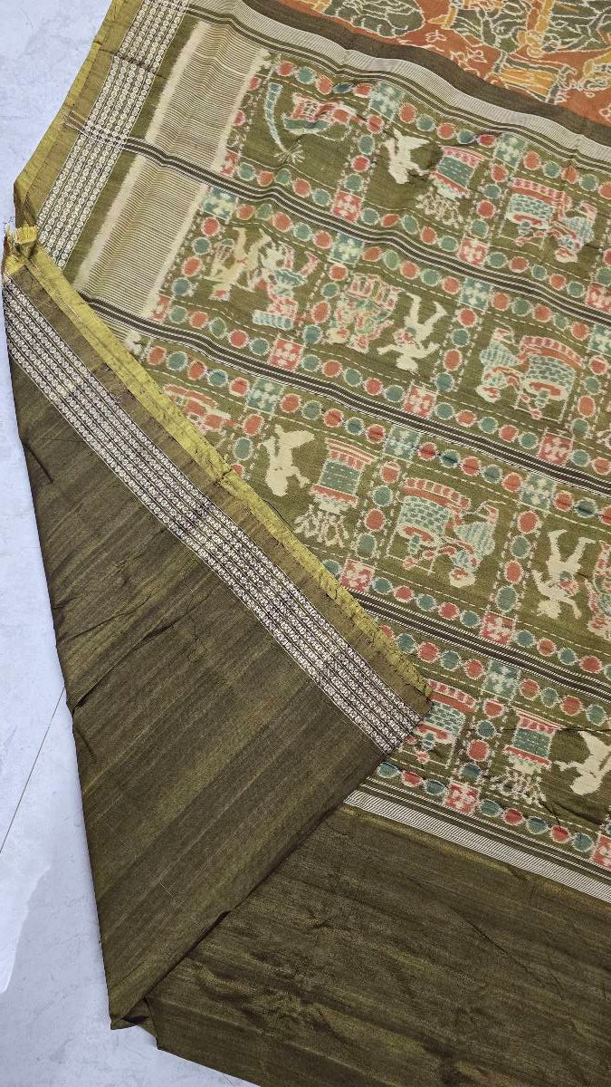 Cotton silk mix combination sambalpuri bapta pata saree