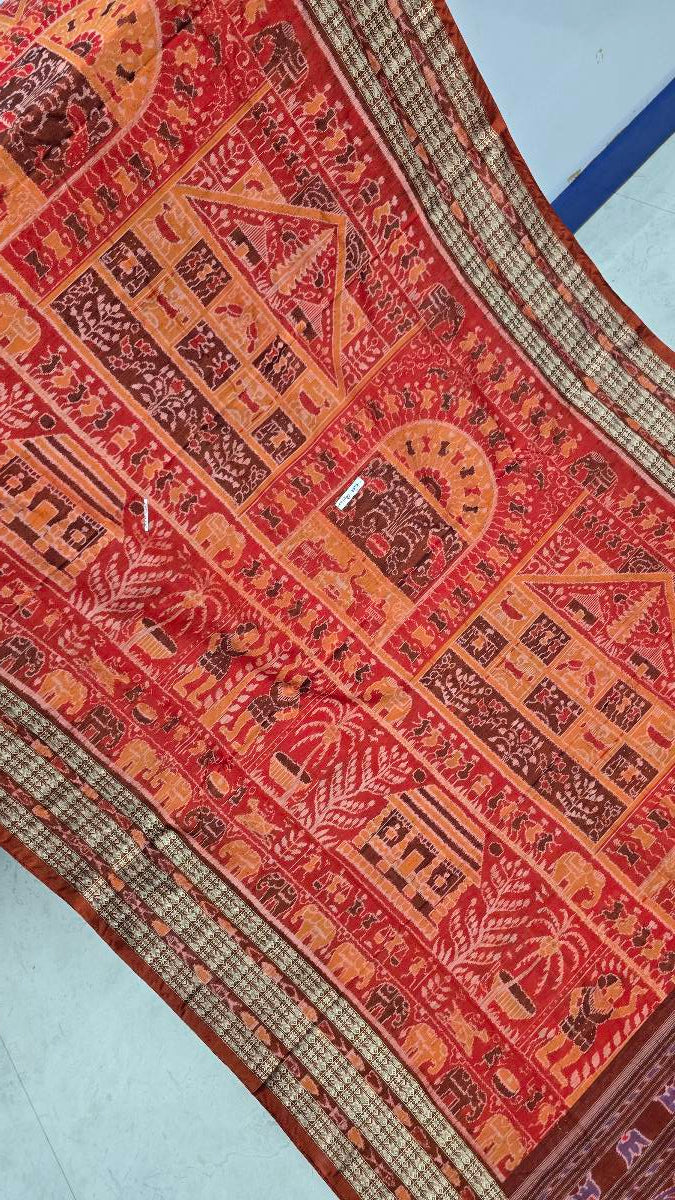 Cotton silk mix combination sambalpuri bapta pata saree
