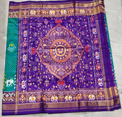 Handcrafted Pure Pochampally Ikat Silk Saree with Blouse Piece
