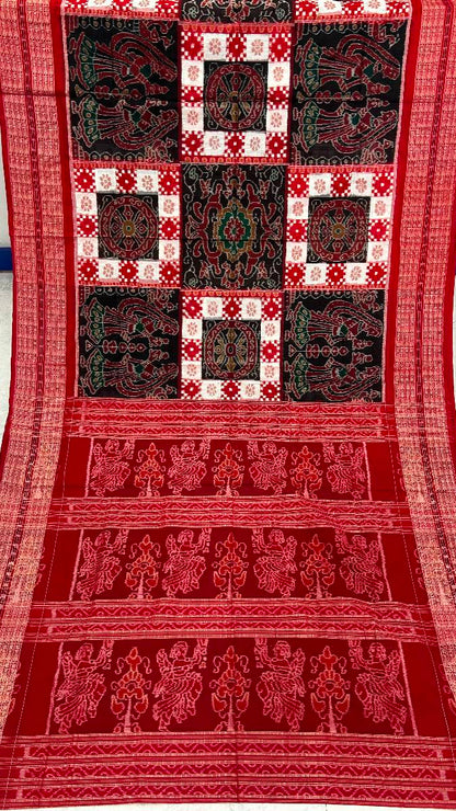 Box desing black and red combinations Sambalpuri pasapali desing