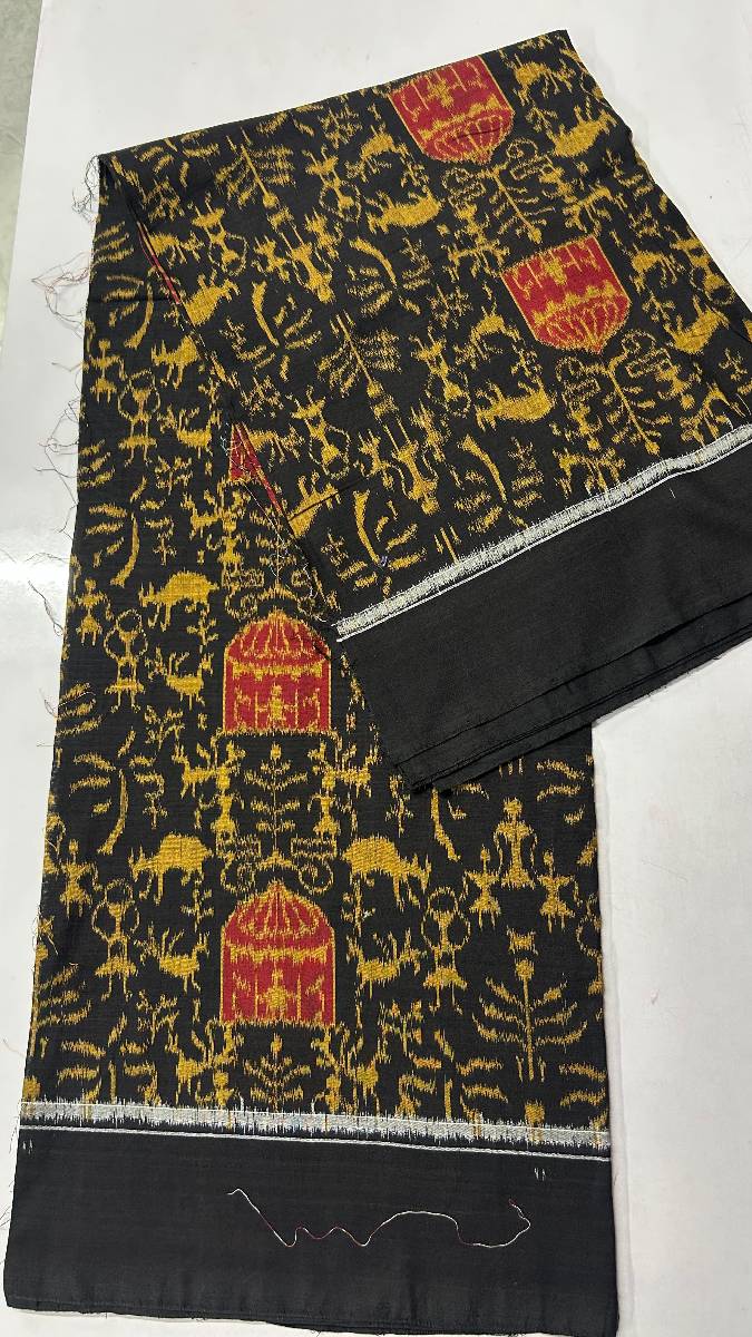 Black and yellow colour Sambalpuri bapta pata dress desing only top