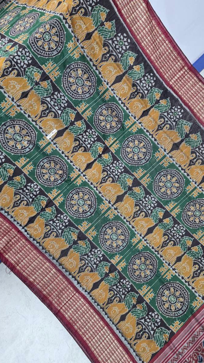 Cotton silk mix combination sambalpuri bapta pata saree