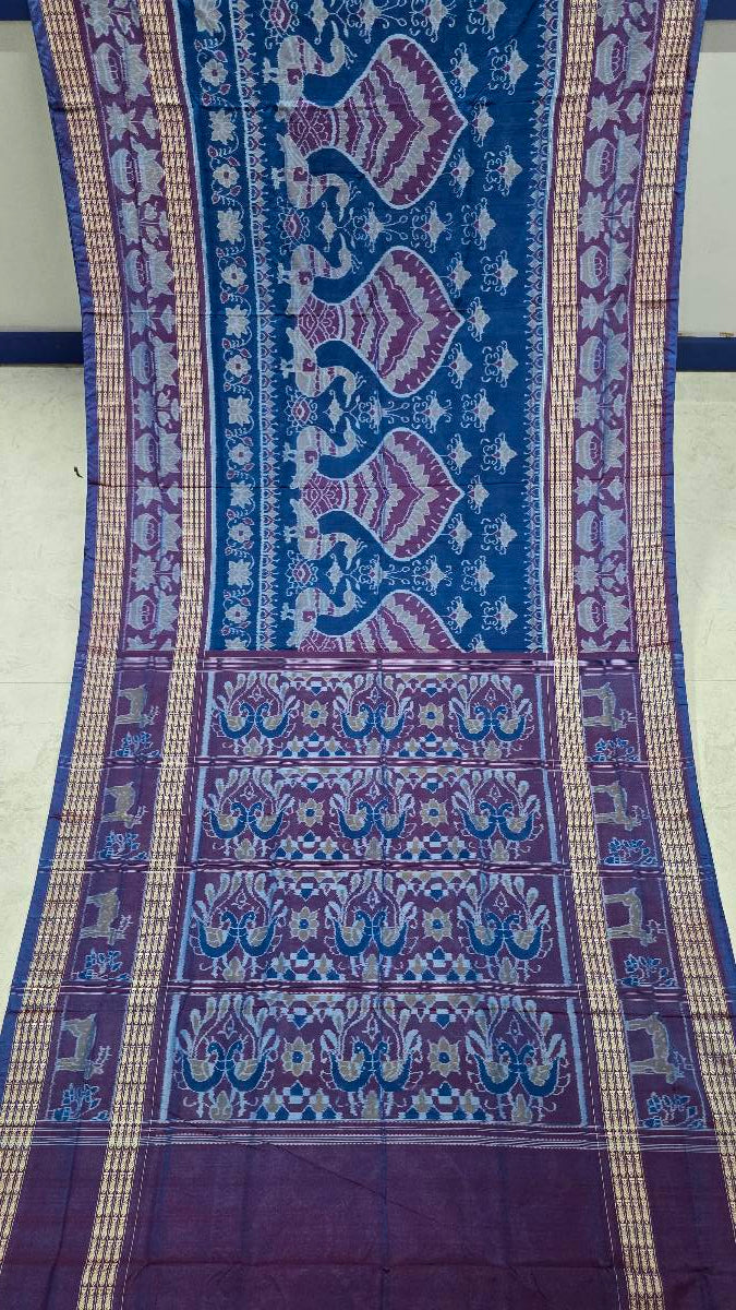 Cotton silk mix combination sambalpuri bapta pata saree