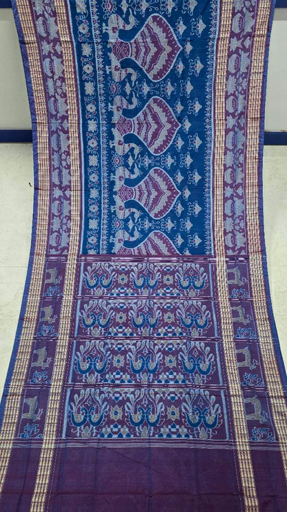 Cotton silk mix combination sambalpuri bapta pata saree