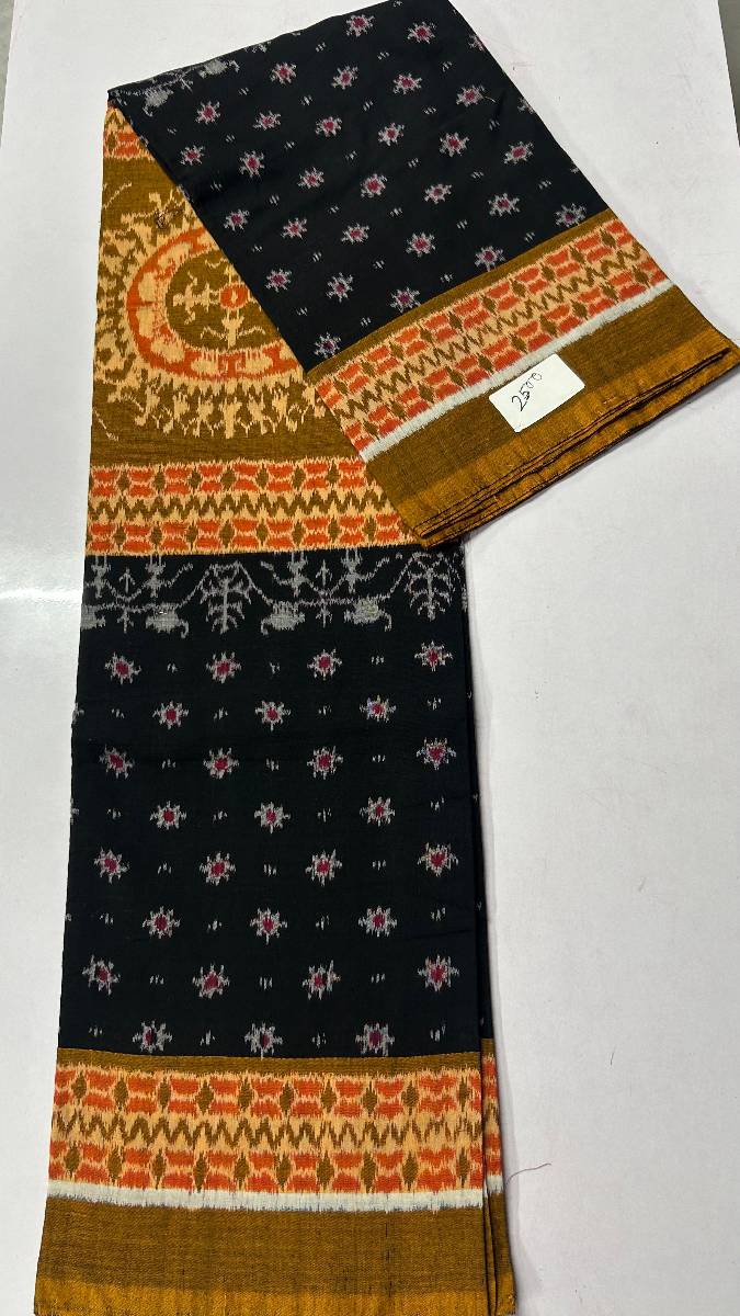 Yellow and black colour Sambalpuri dress desing only top cotton