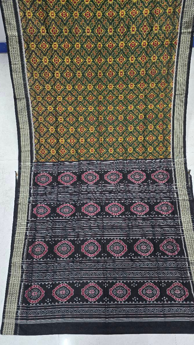 Cotton silk mix combination sambalpuri bapta pata saree