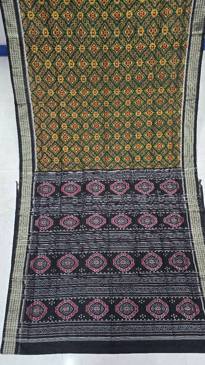 Cotton silk mix combination sambalpuri bapta pata saree