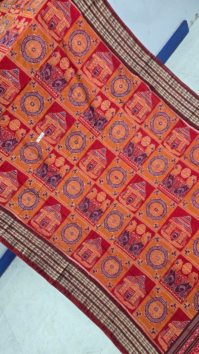 Cotton and silk combination sambalpuri bapta pata saree