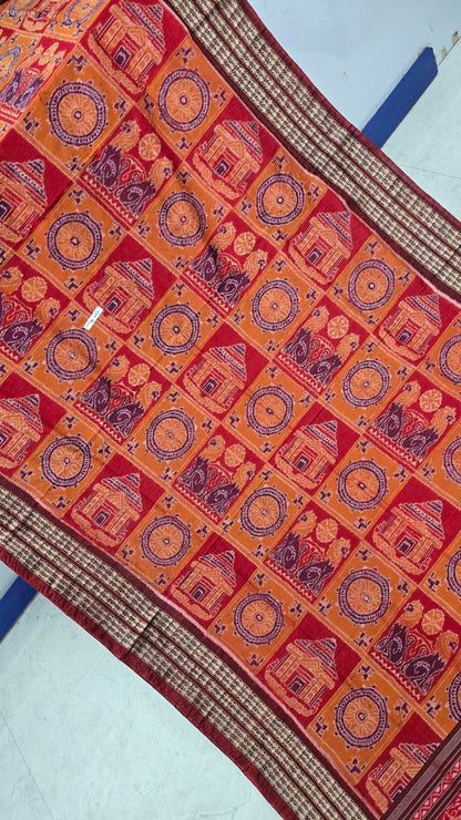 Cotton and silk combination sambalpuri bapta pata saree