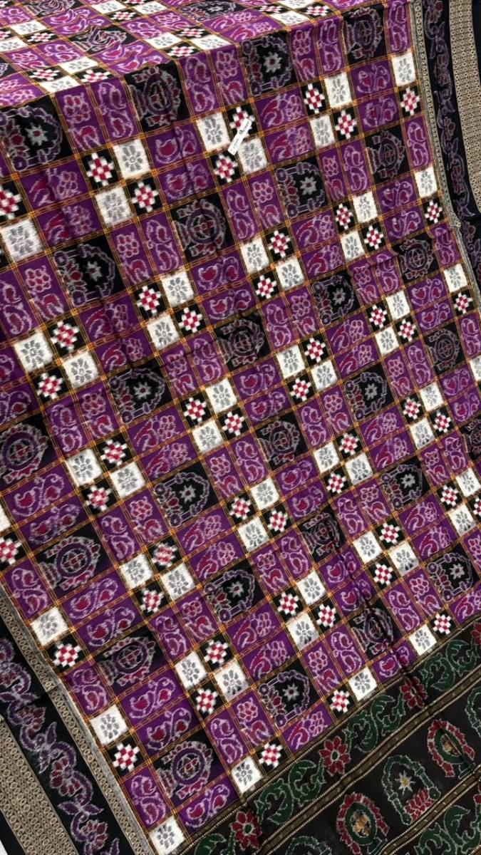 Sambalpuri cotton pasapali desing rani and black combinations