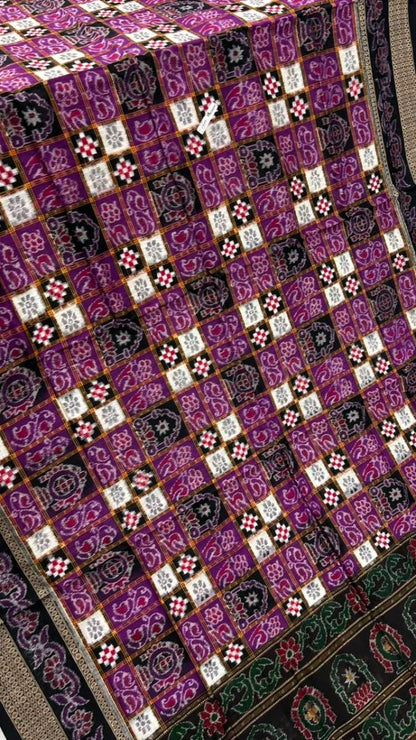 Sambalpuri cotton pasapali desing rani and black combinations