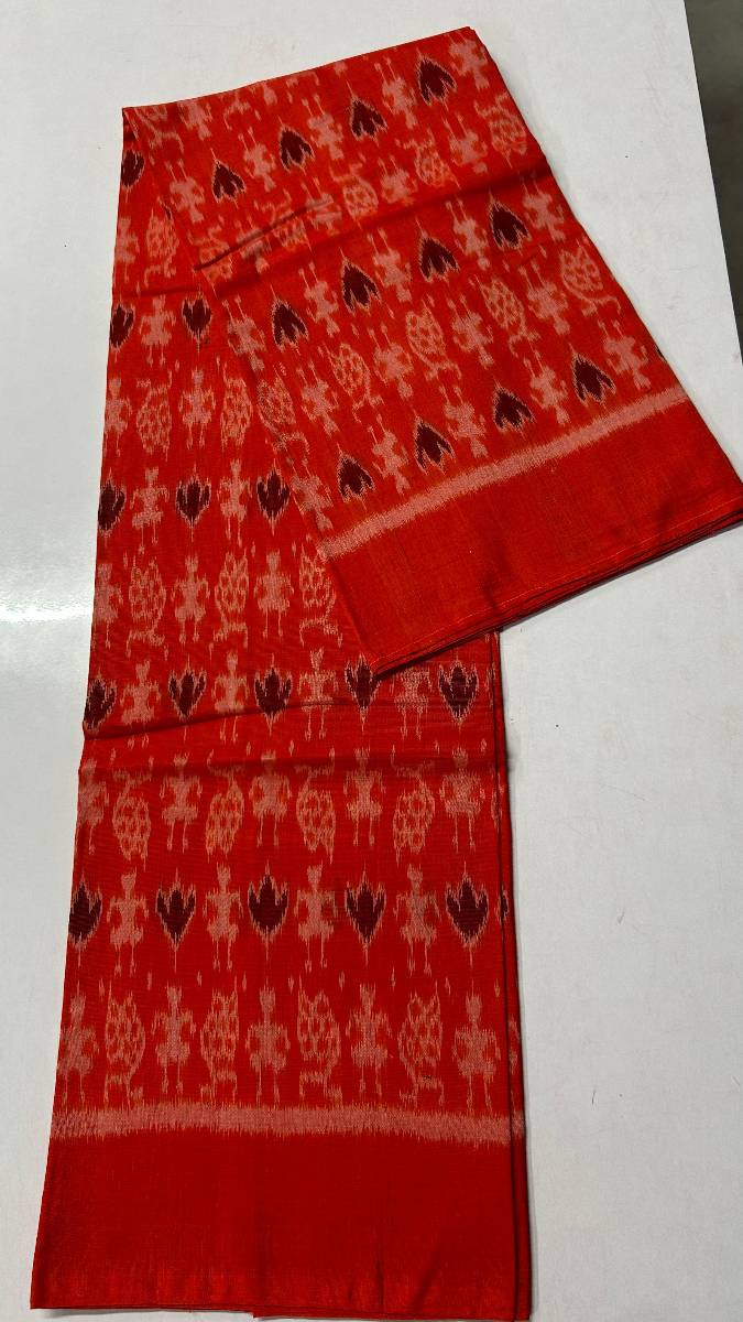 Orenge colour Sambalpuri dress desing only top cotton