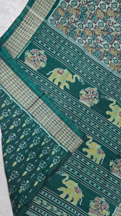 Cotton and silk combination sambalpuri bapta pata saree