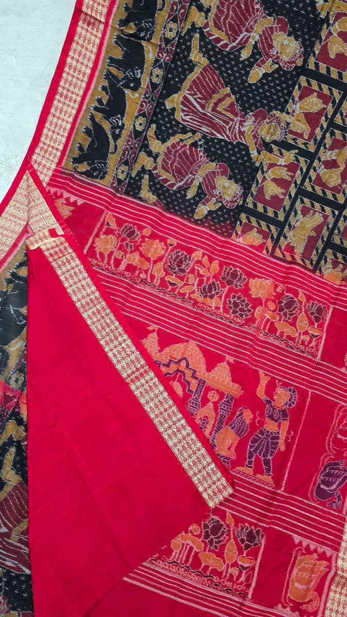 Cotton and silk combination sambalpuri bapta pata saree