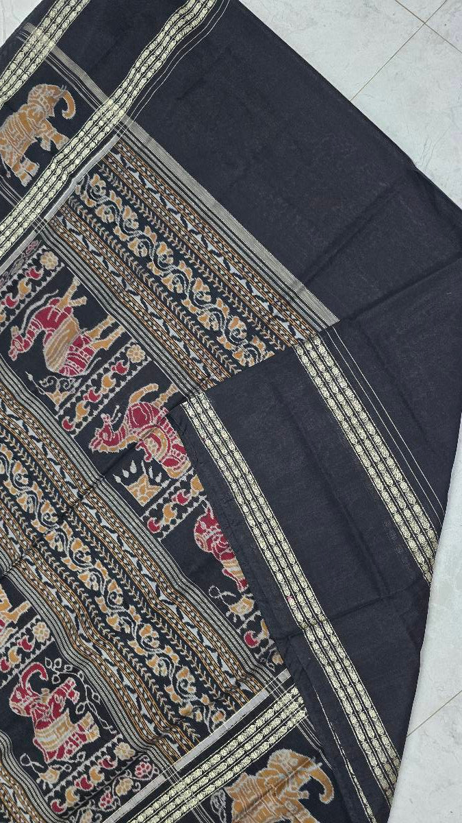 Cotton and silk combination sambalpuri bapta pata saree