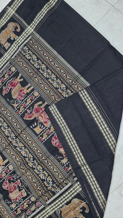 Cotton and silk combination sambalpuri bapta pata saree